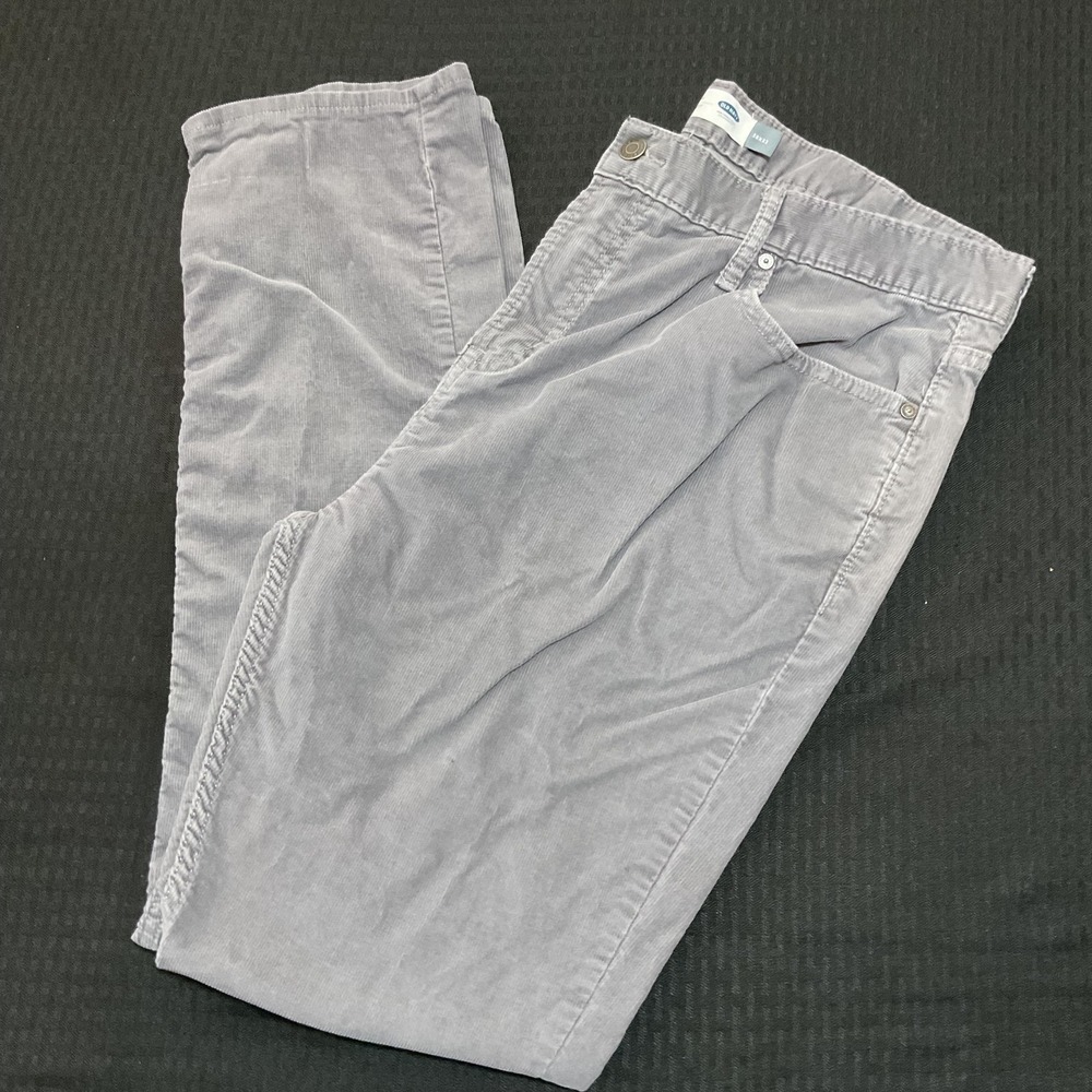 Old Navy Pants Mens 38x32‎ Gray Slim Corduroy Straight Stretch Casual Chino